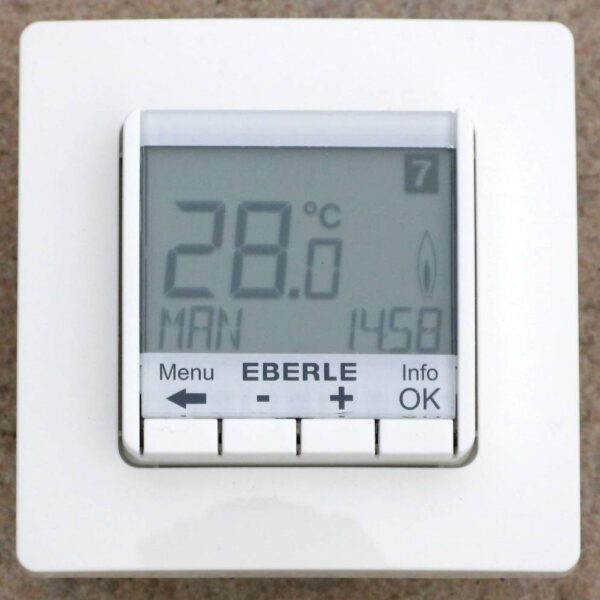 EBERLE FIT-3F weiss UP, digital, 16A Thermostatregler mit Tages- Wochenprogramm & Tasten