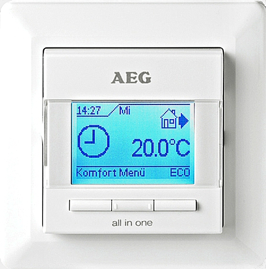 AEG FRTD-903 all in one, 16A, digital Thermostatregler mit Tages- Wochenprogramm & Tasten